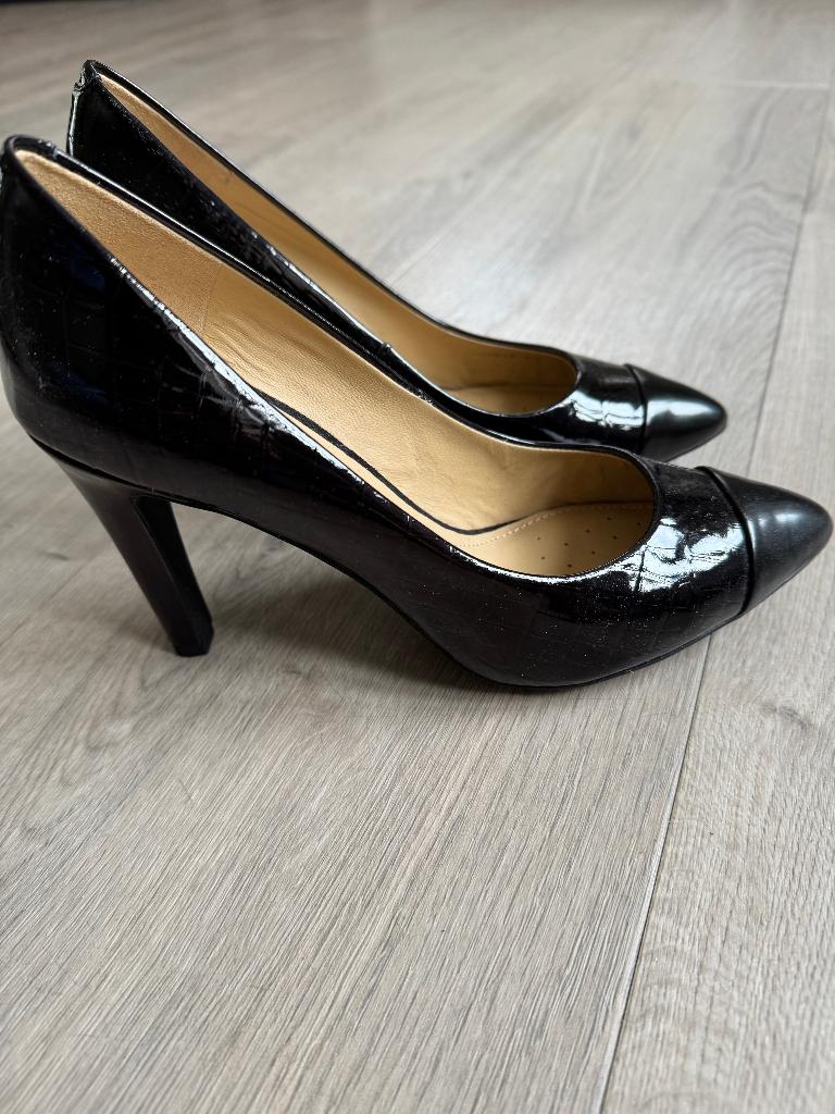 GEOX Respira zwarte leren lak pumps nieuw maat 39,5 DZ, Geox, Pumps, Zwart, Nieuw