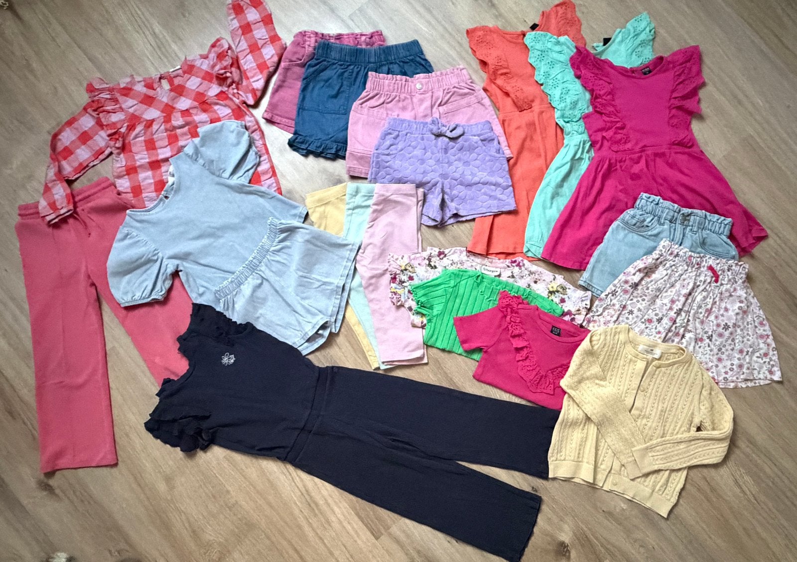 Vrolijk pakket zomerkleding meisje 110/116/122, Ophalen, Gebruikt, Maat 110