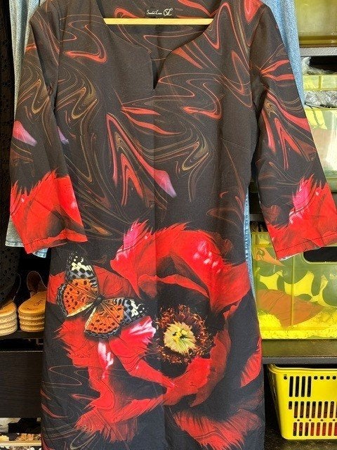 jurk, Kleding | Dames, Zo goed als nieuw, Knielengte, Smashed Lemon, Rood