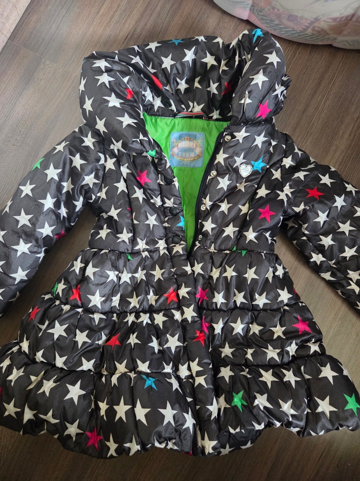 Mim-pi meisjes winterjas maat 104 met sterrenprint, Meisje, Ophalen of Verzenden, Zo goed als nieuw, Mim-pi