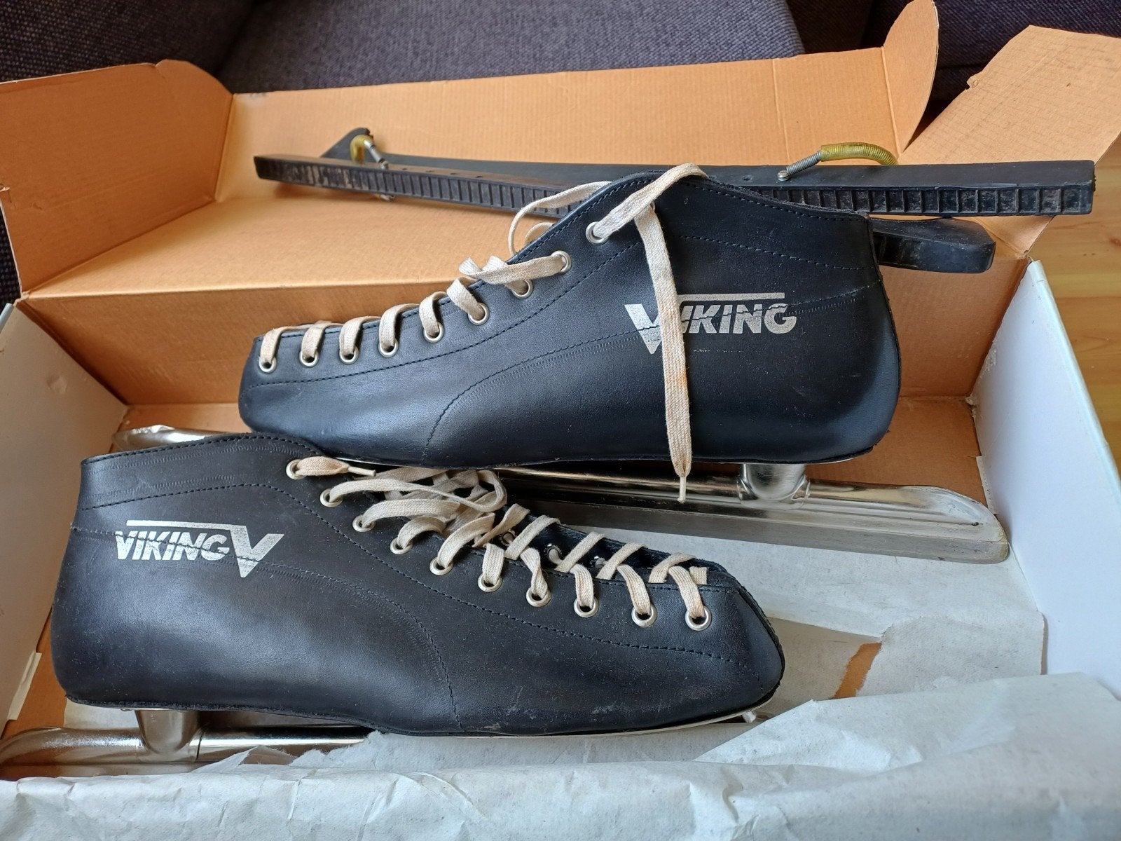 Vintage Viking lage noren, leer, maat 45, nieuwstaat, Viking, Ophalen of Verzenden, Zo goed als nieuw, Noren