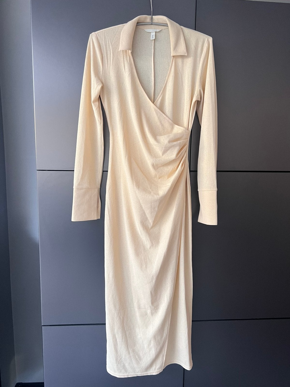 H&M BEIGE WIKKEL MAXIJURK MAXI JURK COCKTAIL JURK MAAT S, Beige, Ophalen of Verzenden, Zo goed als nieuw, Maat 36 (S)