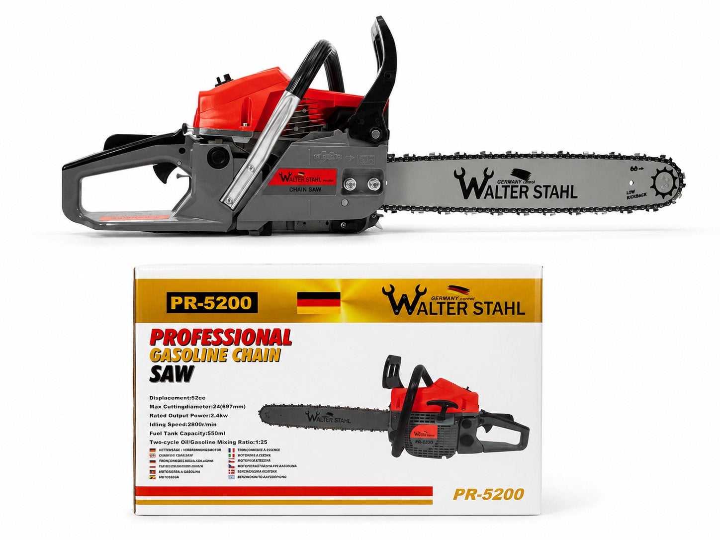 Walter Stahl PR-5200 Benzine Kettingzaag - Nieuw, 70 mm of meer, Kettingzaag, Nieuw, Ophalen of Verzenden