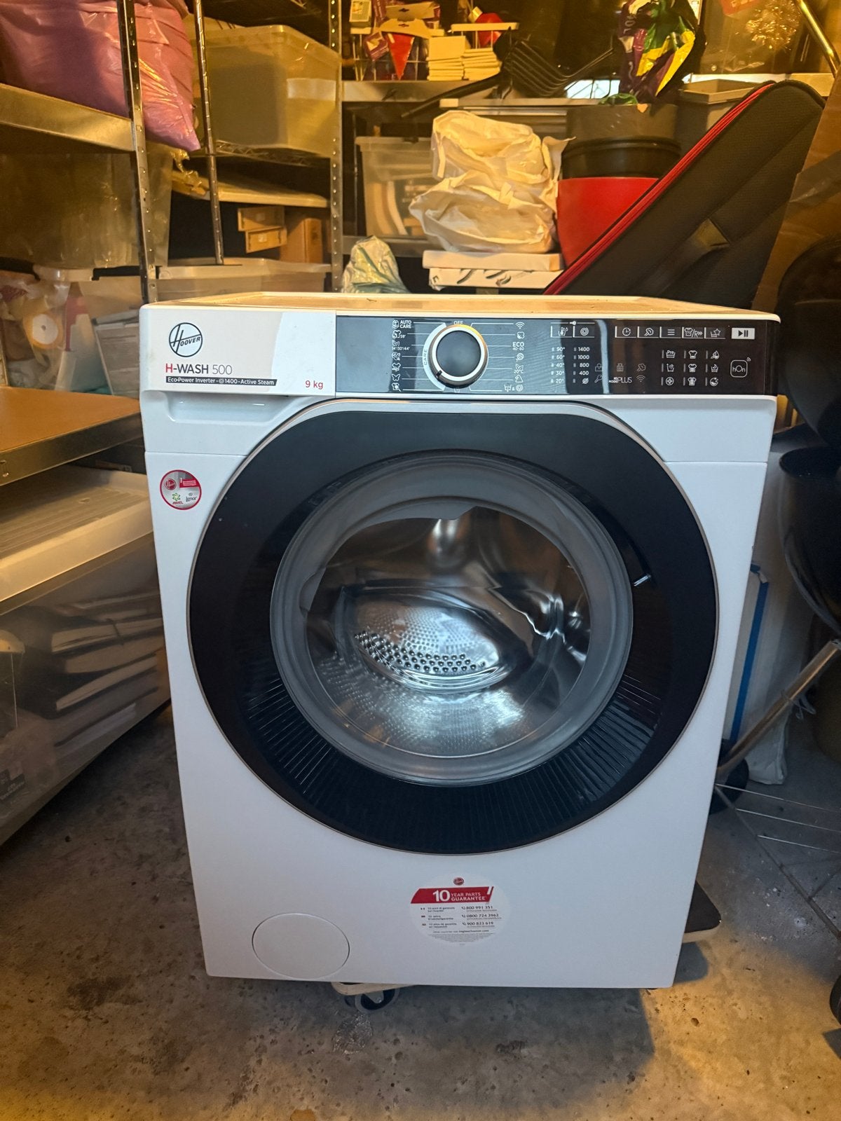Hoover H-WASH 500 Wasmachine 9kg, Witgoed en Apparatuur, Ophalen, 1200 tot 1600 toeren, 8 tot 10 kg, Zo goed als nieuw