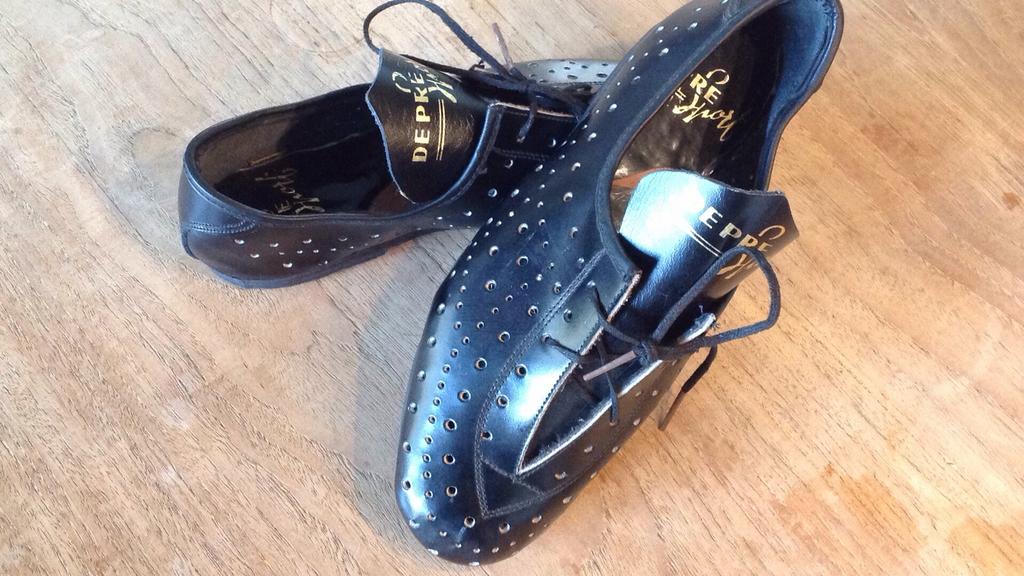 Vintage wielrenners schoenen, zwart, DEPRE Sport, maat 36, Fietsen en Brommers, Fietsaccessoires | Fietskleding, Ophalen of Verzenden