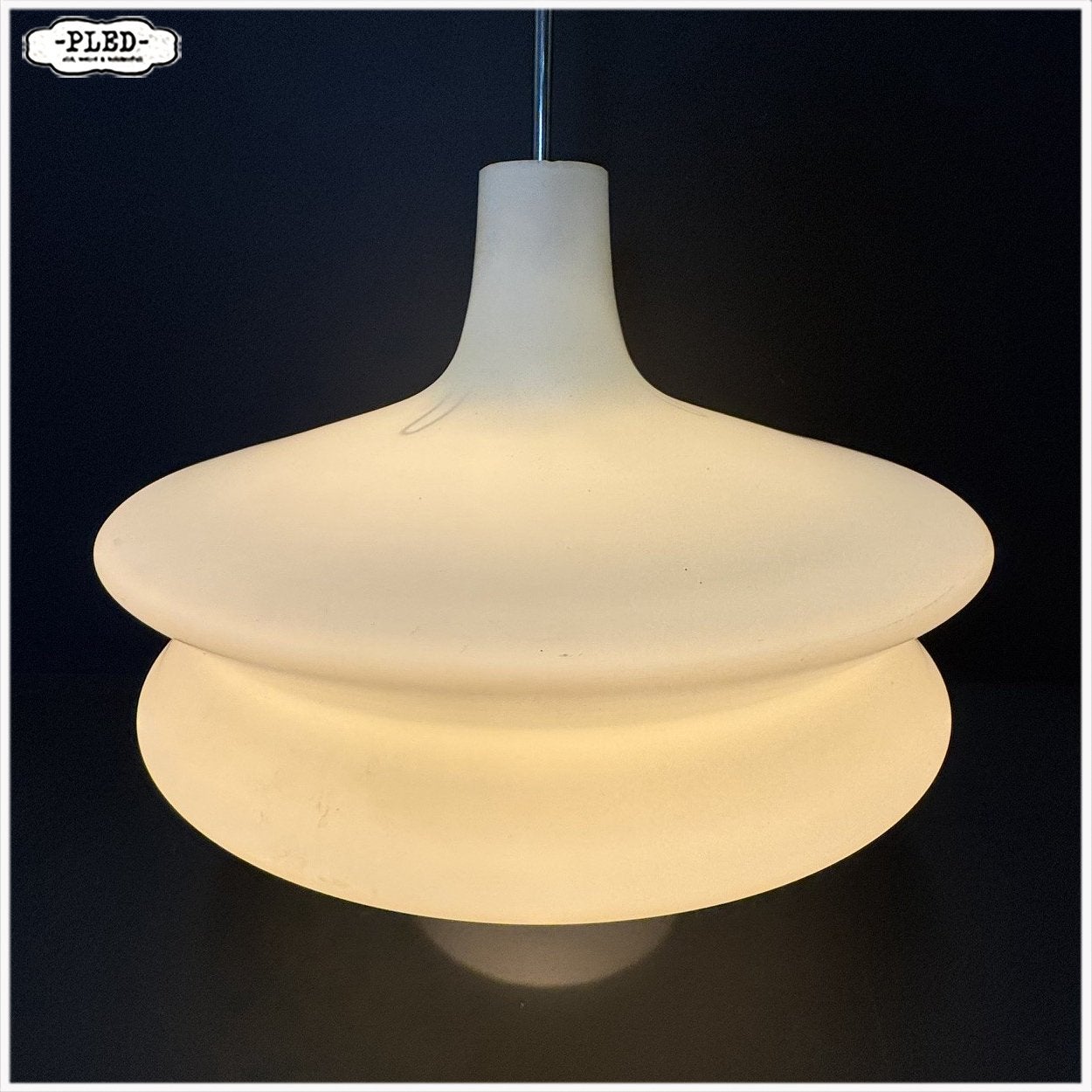 Hanglamp Pendellamp Lamp Vintage Opaline, Ophalen, Gebruikt, Osvetovací Sklo Valašské Medziřičí, Vintage Boho Japandi Midcentury
