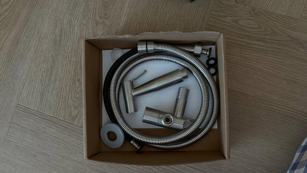 RVS bidet handdouche set + houder Maxaro Radius, Ophalen, Nieuw, Rvs, Douche