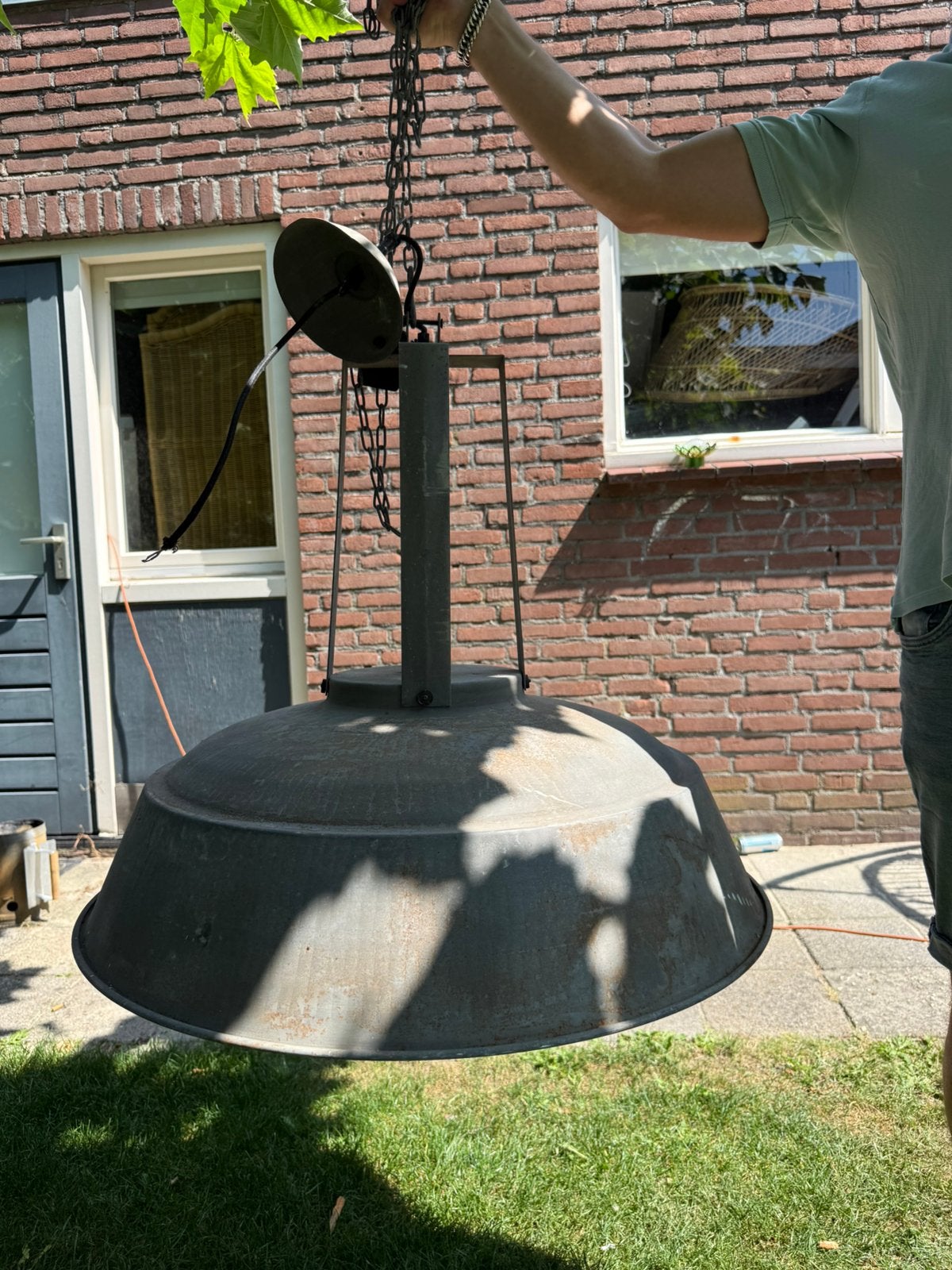 HK Living Industriële Hanglamp XL – Ø 70 cm, Ophalen, Gebruikt