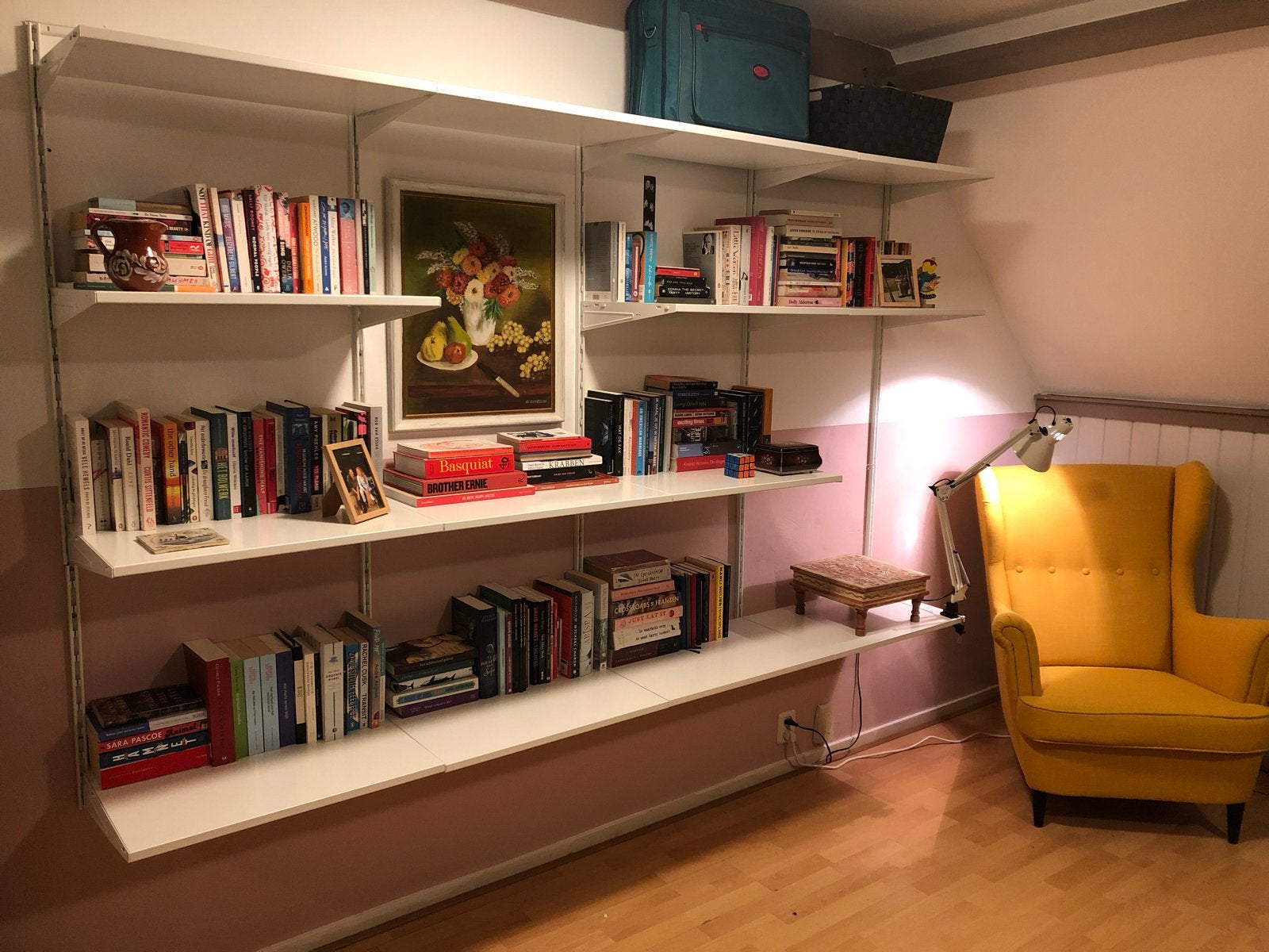IKEA Wandsysteem - 240x150 cm met planken (orgineel €260), Huis en Inrichting, Kasten | Boekenkasten, Gebruikt, 200 cm of meer