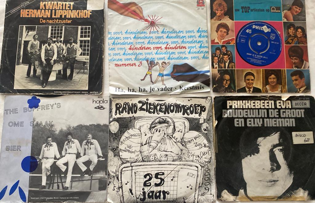 6 singles, zie omschrijving, Cd's en Dvd's, Ophalen, Gebruikt, Overige formaten, Levenslied of Smartlap