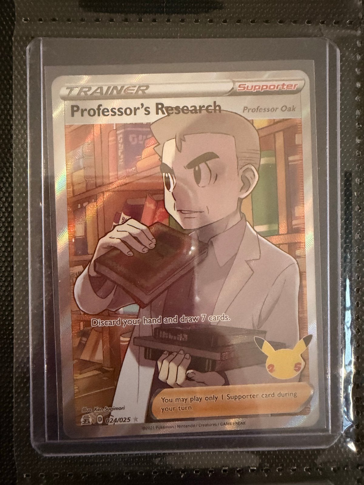 Pokémon Professor's Research Professor Oak 024/025 Foil, Ophalen, Zo goed als nieuw, Losse kaart, Foil