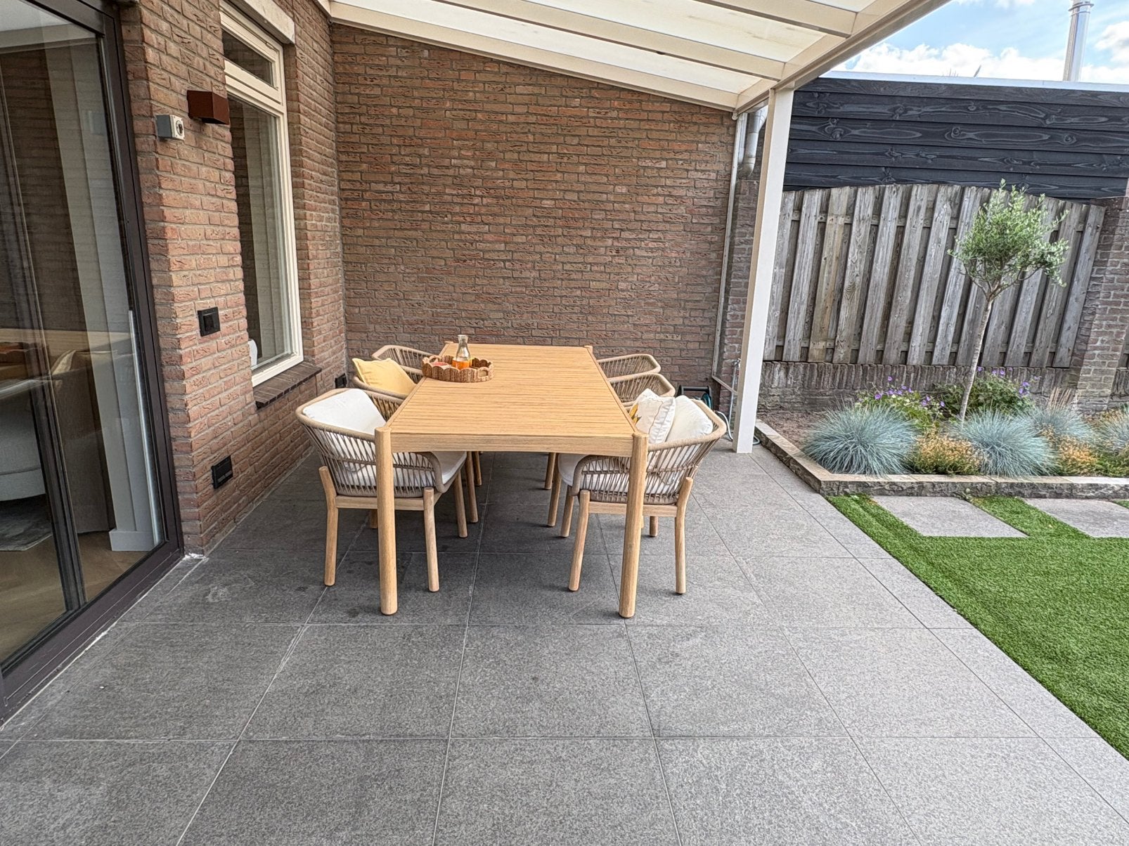 Tuintegels donkergrijs, Ophalen, Gebruikt, Tuinpaviljoen
