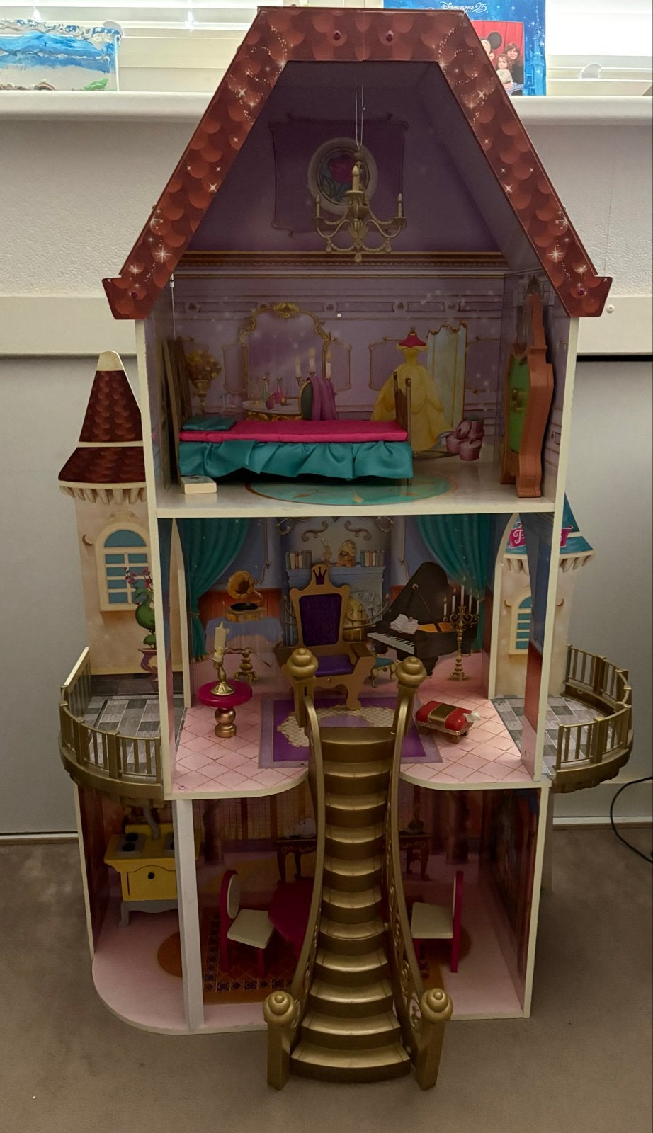 Groot Disney Princess Poppenhuis met Meubels, Ophalen, Zo goed als nieuw, Poppenhuis