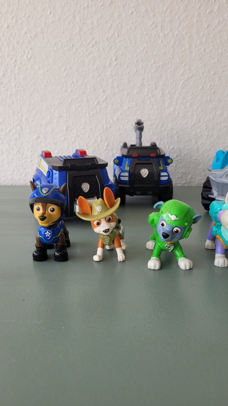 Grote Paw Patrol set: 7 pups en 3 voertuigen, Ophalen, Zo goed als nieuw
