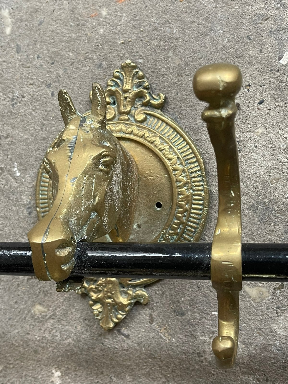 Kapstok paarden hoofd kop messing, Antiek en Kunst, Ophalen of Verzenden