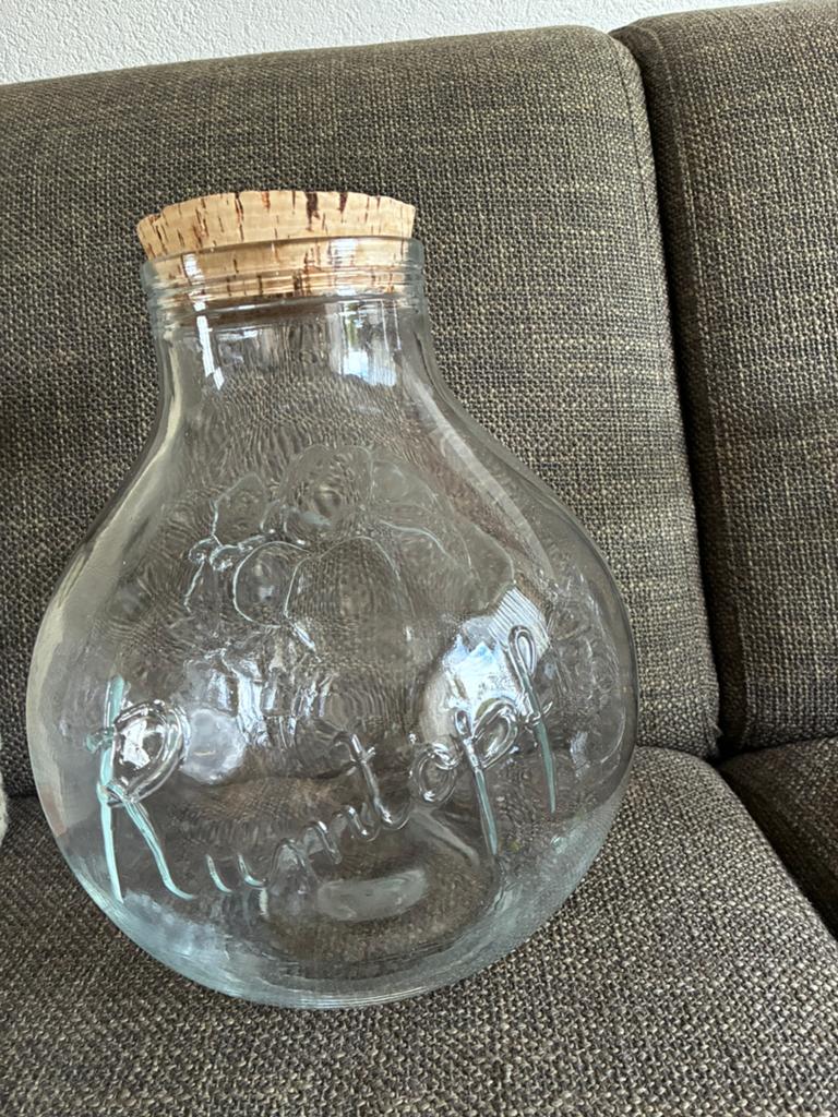 Glazen rumtopf 30 cm hoog, Ophalen, Zo goed als nieuw