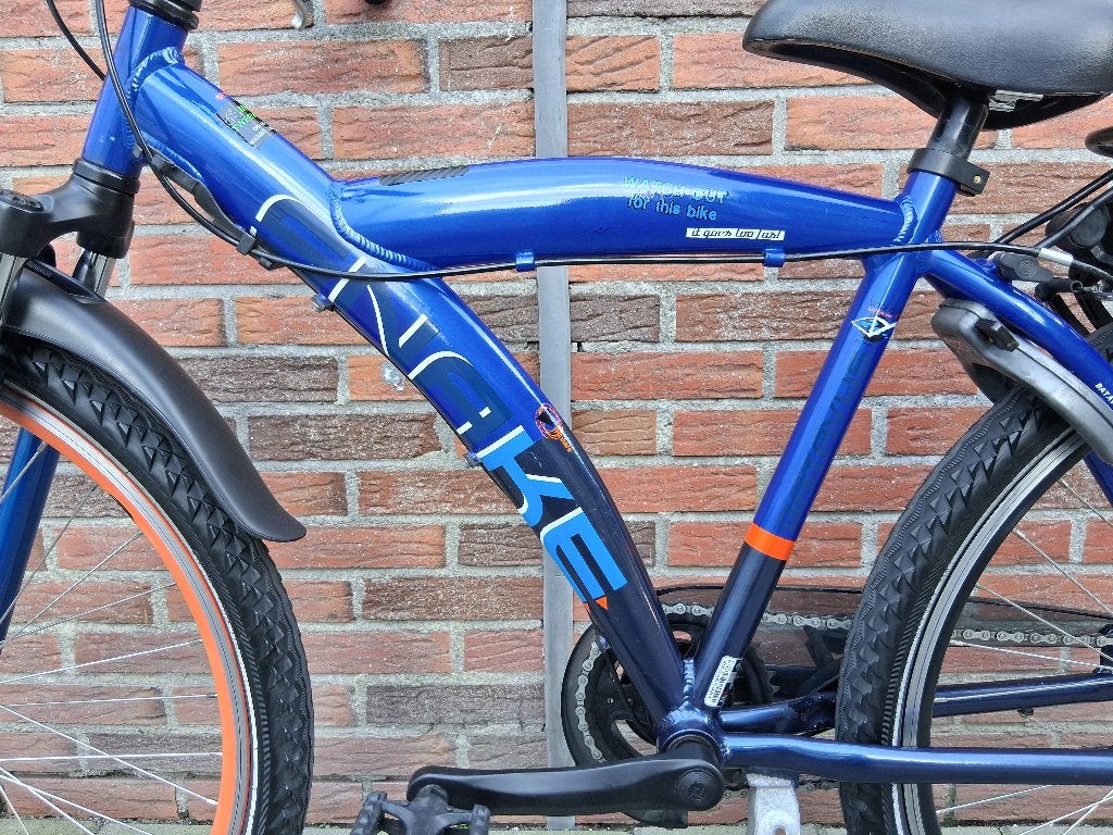 Zeer nette Batavus Snake 26 inch. blauw-oranje NIEUWE BANDEN, Terugtraprem, Batavus, Zo goed als nieuw, Handrem