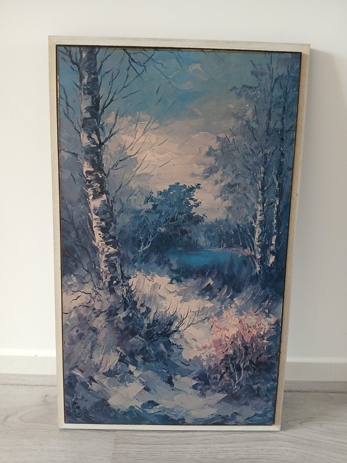 Afdruk winterlandschap op hout, Ophalen, 50 – 75, Minder dan 50 cm, Gebruikt
