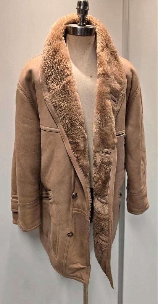 Heren lammy coat parka - maat XL - lamsleer en lamsvacht, Ophalen of Verzenden, Zo goed als nieuw, Maat 56/58 (XL), Bruin