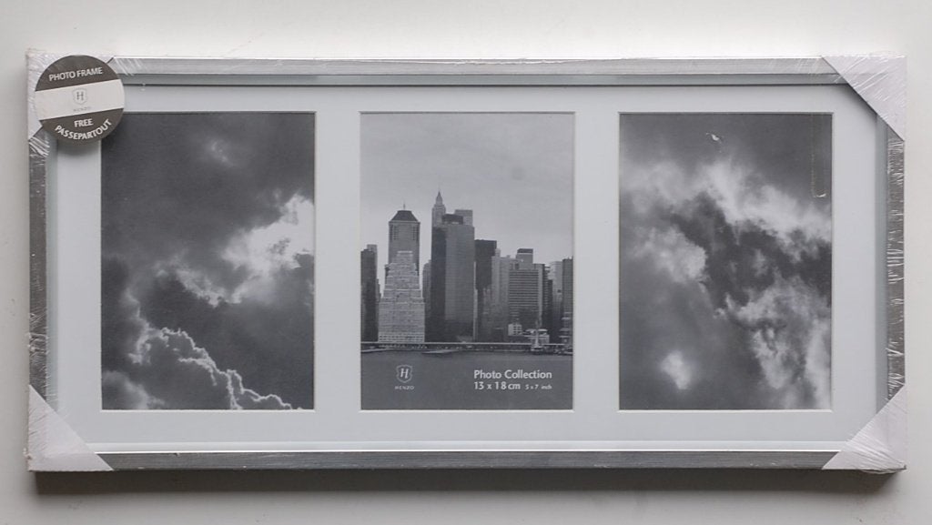 Nieuw: Henzo Metallica Fotolijst voor 3 foto's 13x18 cm, Audio, Tv en Foto, Fotografie | Fotolijsten, Zilver, Verzenden, Geen