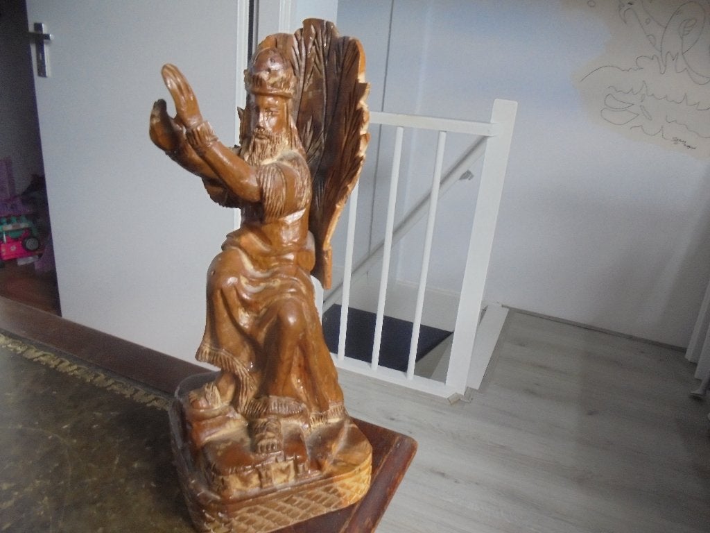handgesneden olijf hout beeld koning salomo, Ophalen of Verzenden