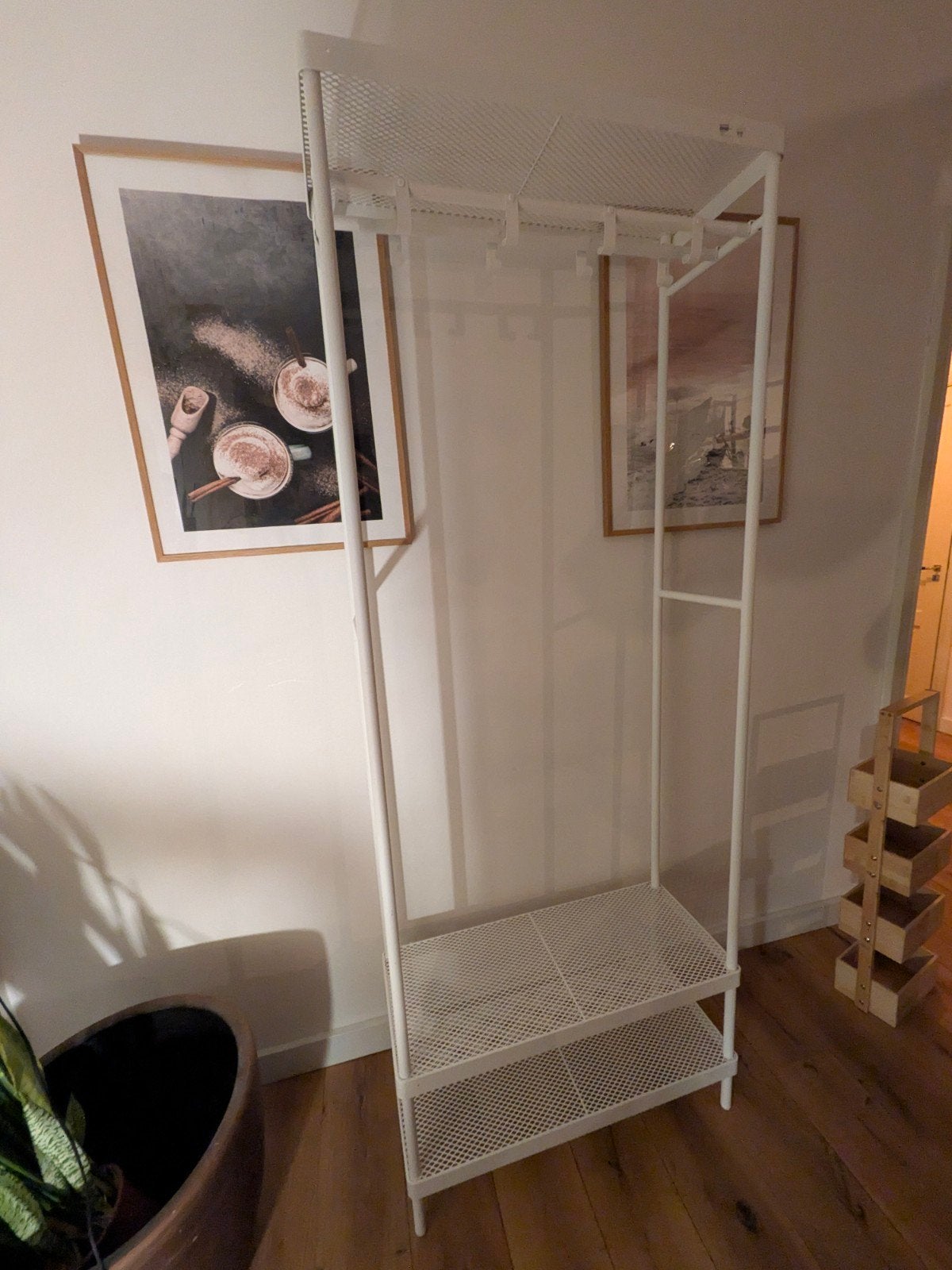 MACKAPÄR Kapstok met schoenenrek, wit, 78x32x200 cm, Huis en Inrichting, Ophalen, Gebruikt, 200 cm of meer, Metaal