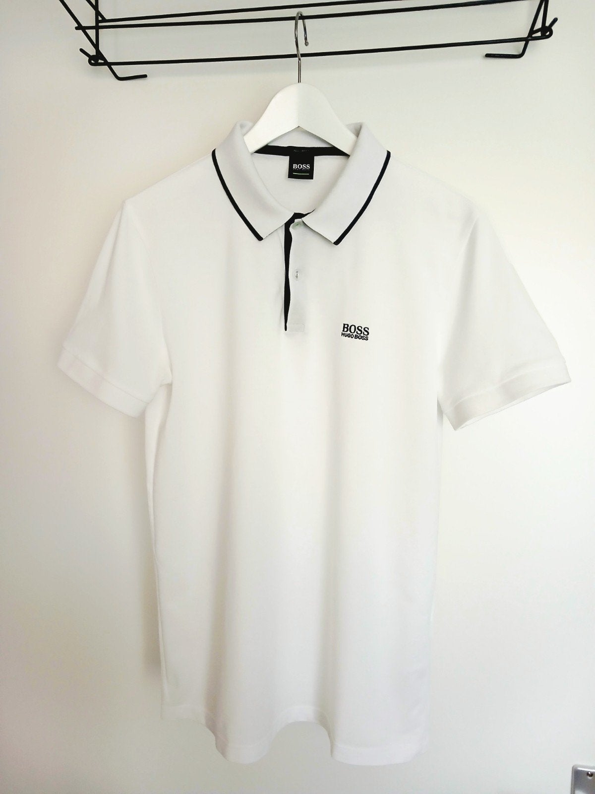3x Hugo Boss heren polo shirts, maat M, wit/groen, Maat 48/50 (M), Wit, Ophalen of Verzenden, Zo goed als nieuw