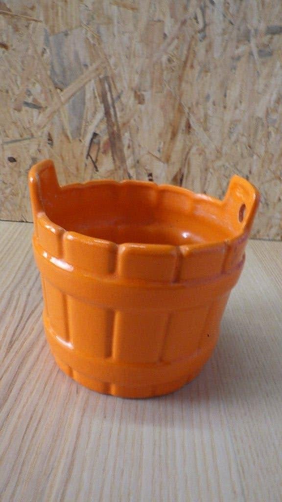 mooie retro oranje overpot, Verzamelen, Retro, Ophalen of Verzenden, Huis en Inrichting