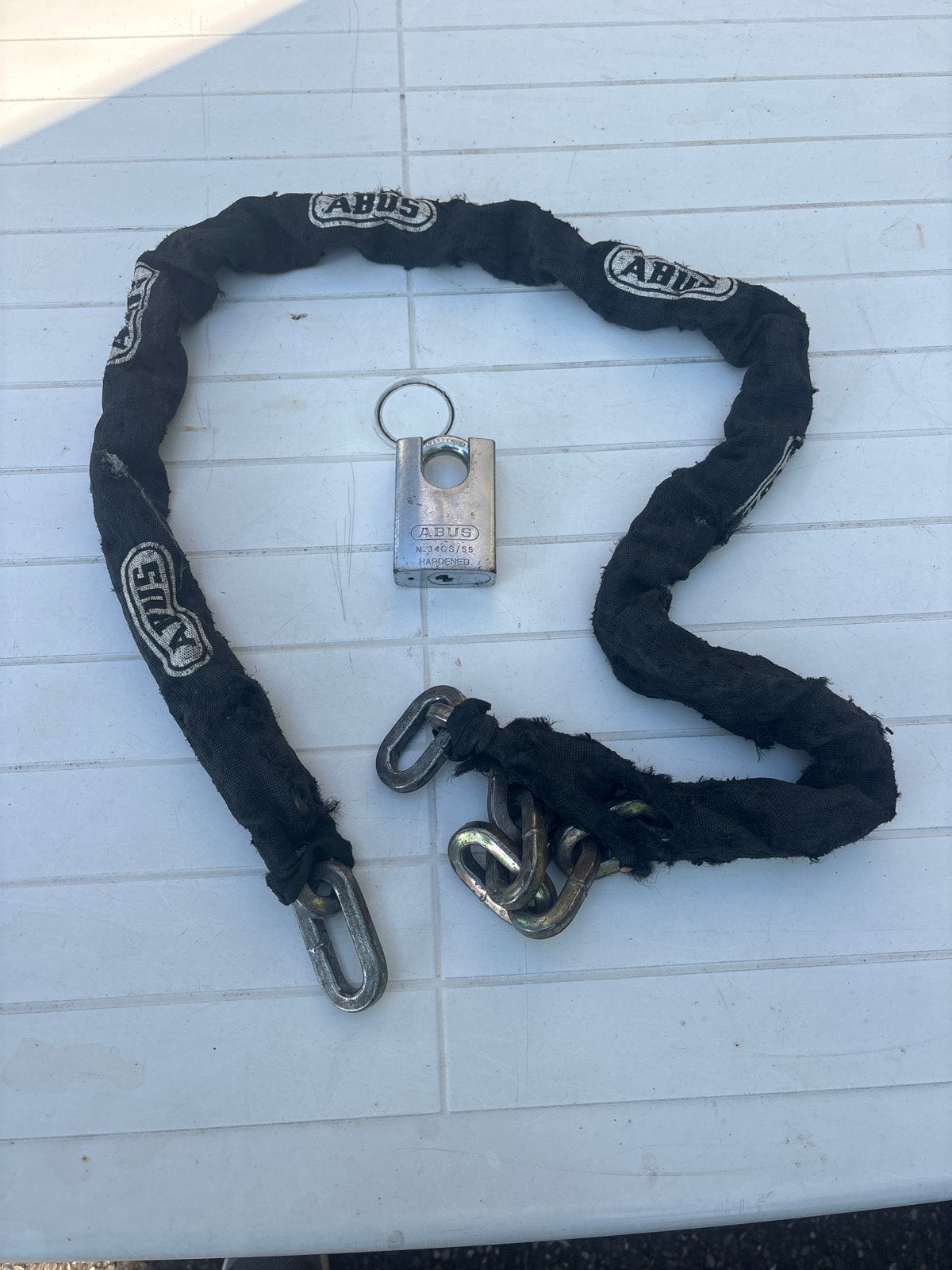 ABUS Kettingslot Gehard Staal Scooter/Motor met 2 Sleutels, Ophalen, Gebruikt