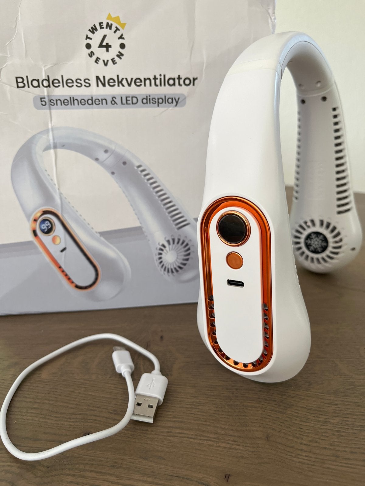 Bladeless Nekventilator - 5 snelheden & LED display, Ophalen of Verzenden, Nieuw, Overige