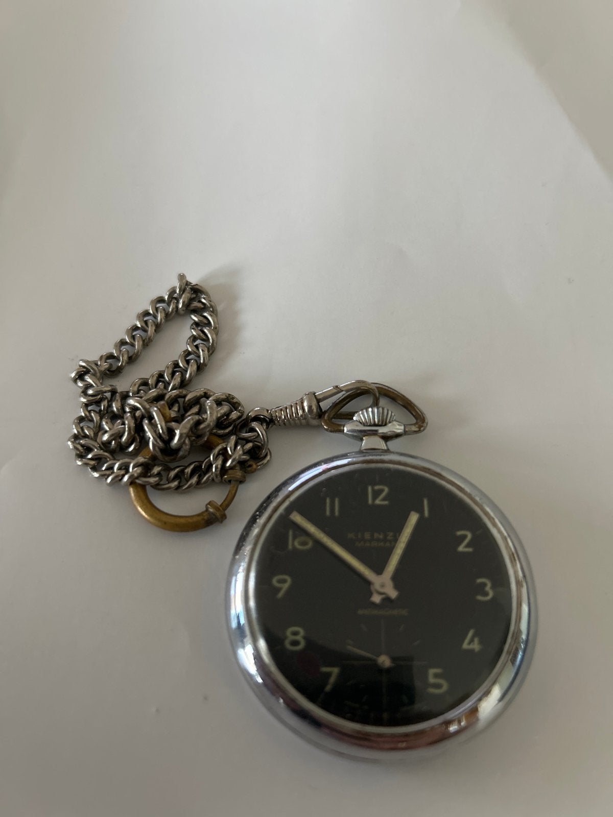 Vintage KiENZLE zakhorloge met ketting, Sieraden, Tassen en Uiterlijk, Horloges | Antiek, Overige merken, Overige materialen, Zakhorloge