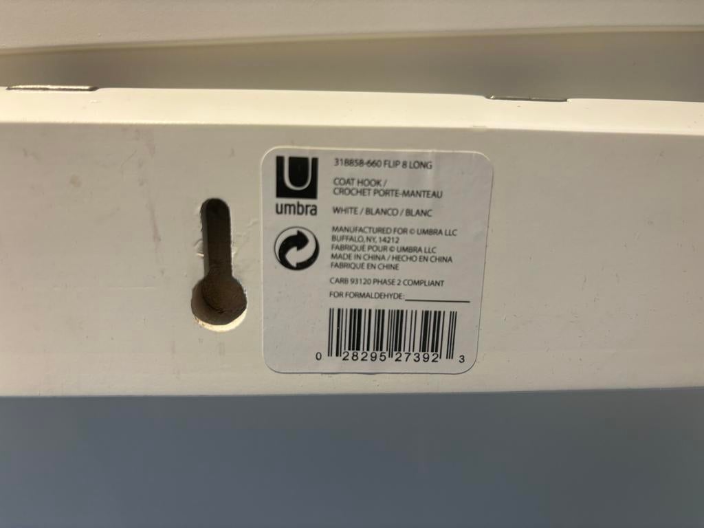 UMBRA Flip 8 Wandkapstok - Wit 81 CM, Gebruikt, Minder dan 100 cm, Hout, Ophalen