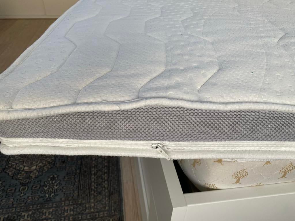 Topper 1 persoons z.g.a.n. afritsbare hoes (gewassen), Ophalen, Zo goed als nieuw, Eenpersoons, Matras