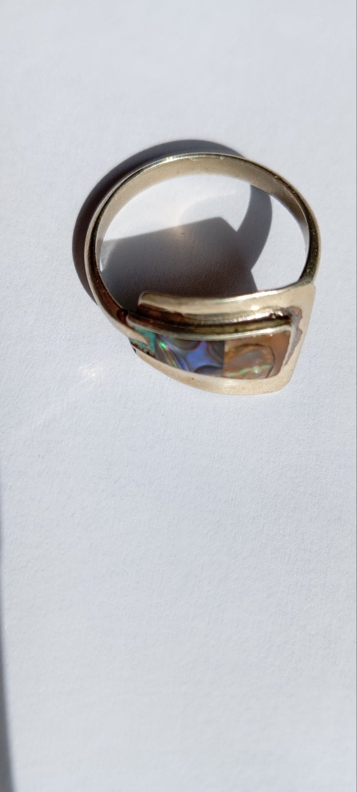 vintage alpaca Mexico ring met steentjes, Ophalen of Verzenden