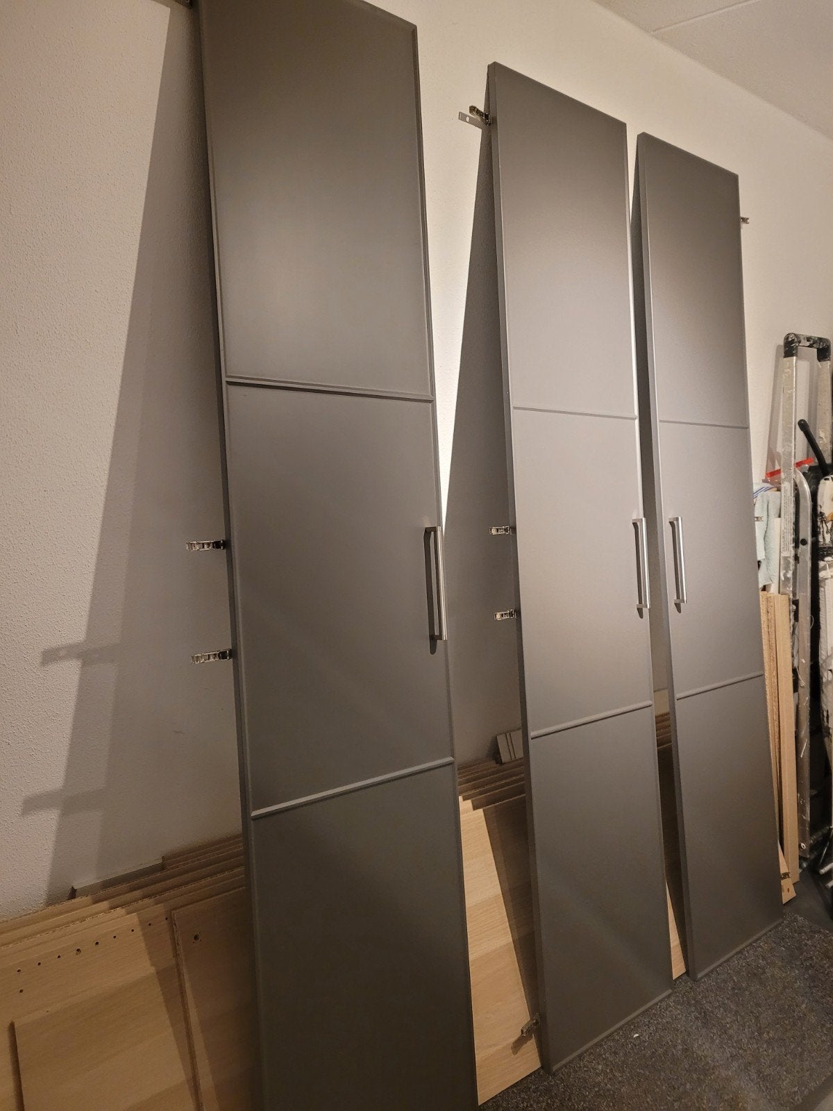 2x IKEA PAX MERÅKER deuren, donkergrijs, 50x229 cm, Overige materialen, Gebruikt, 200 cm of meer, Minder dan 25 cm