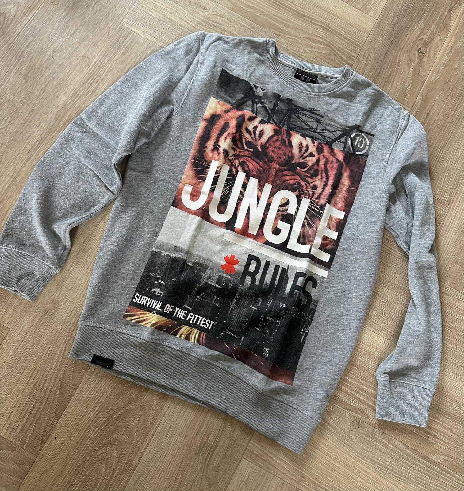 VOI Jeans Co. Sweater met Tijgerprint - Maat L, Kleding | Heren, Ophalen of Verzenden, Gedragen, Maat 52/54 (L), Grijs