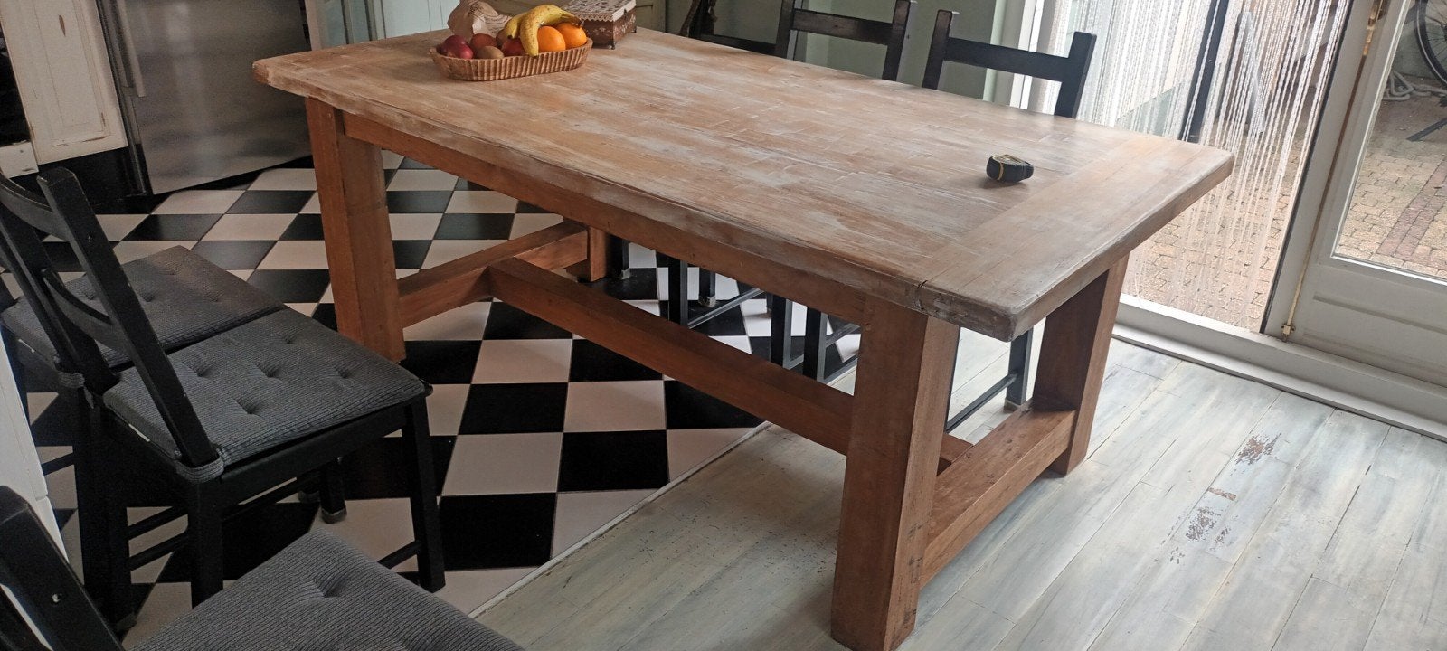 eettafel grenen, Ophalen, 50 tot 100 cm, Vijf personen of meer, 150 tot 200 cm