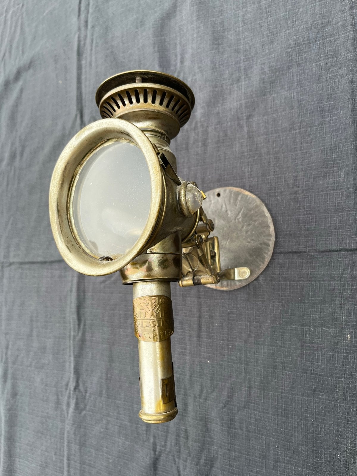 Antieke koperen fietslamp - "Solar" model, Ophalen