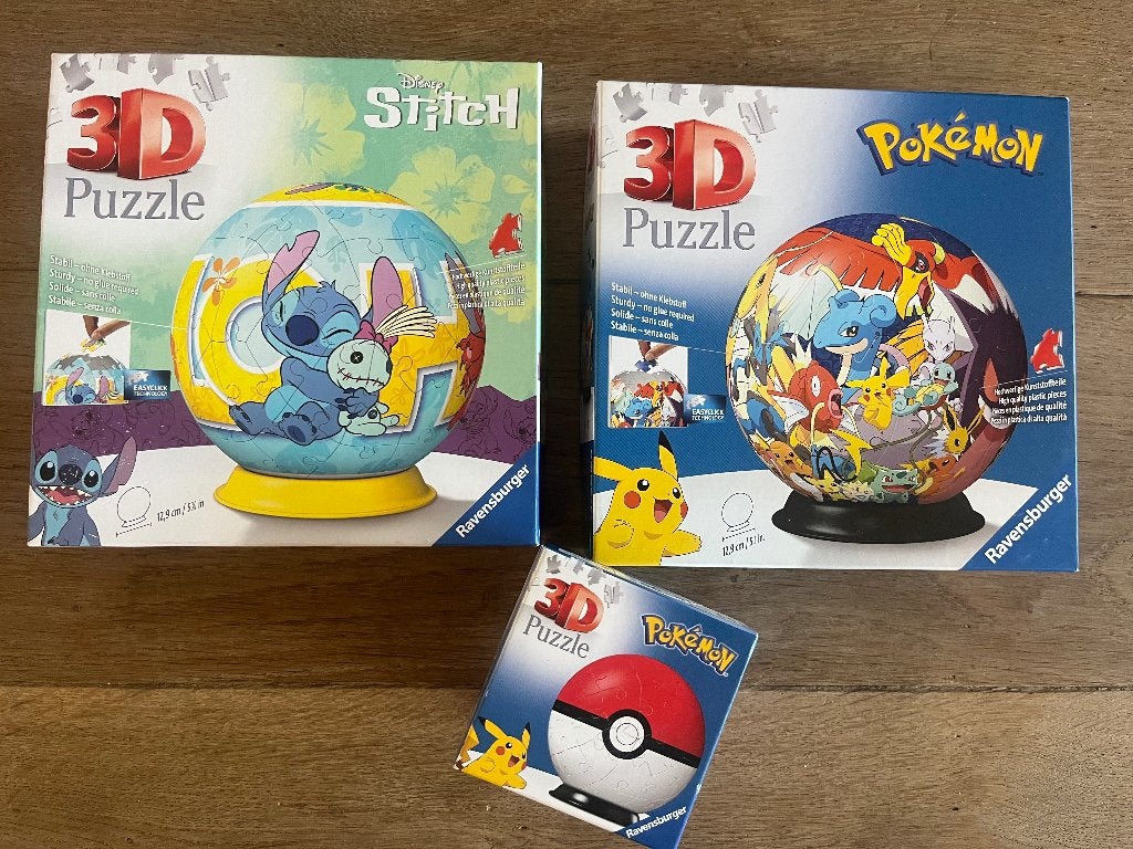 Drie Pokemon 3D puzzels, Ophalen, Minder dan 500 stukjes, Nieuw, Rubik's of 3D-puzzel