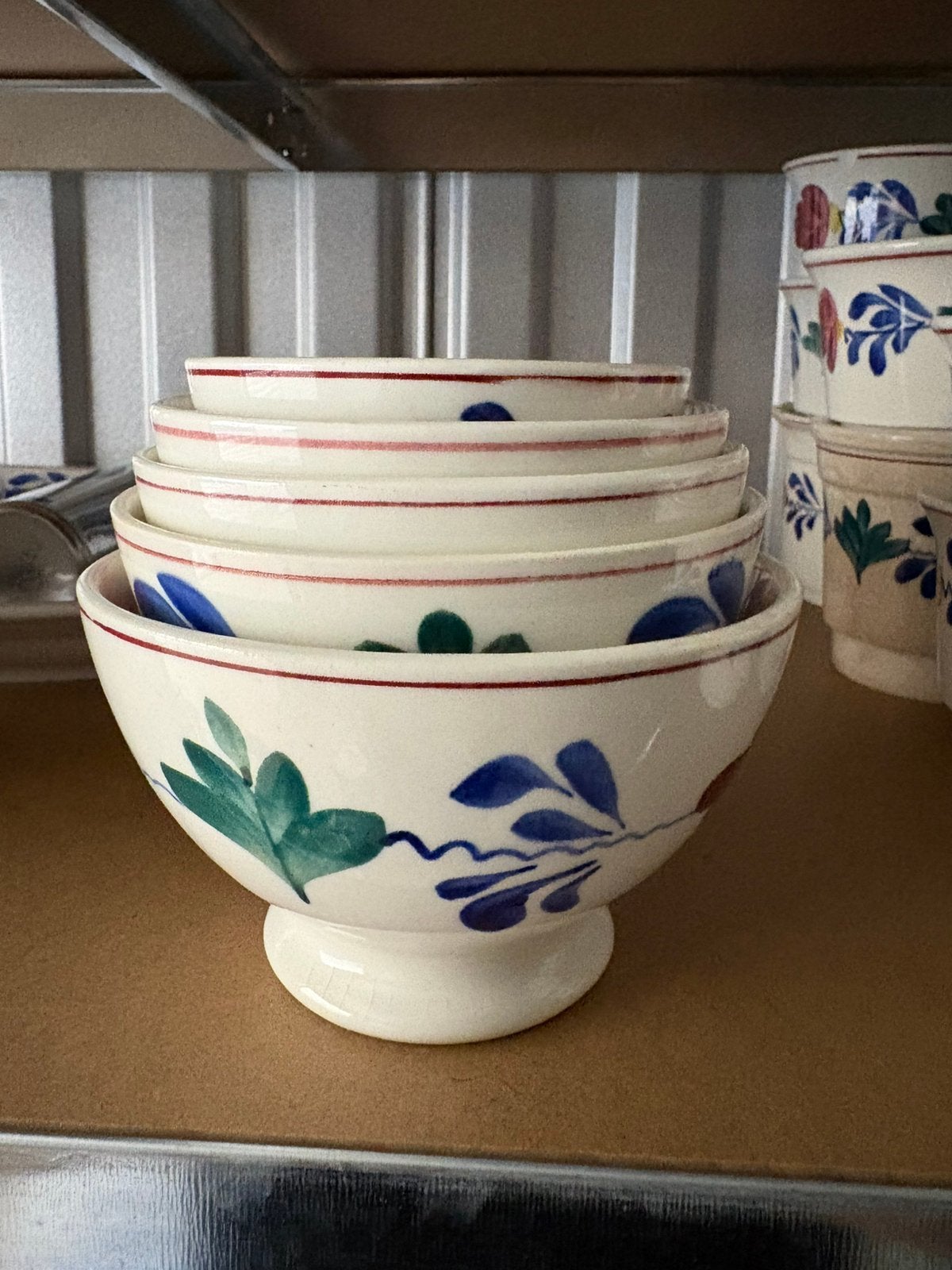 Set van 5 vintage boerenbont kommen gemaakt Royal Sphinx, Div, Ophalen of Verzenden, Zo goed als nieuw, Kom(men)