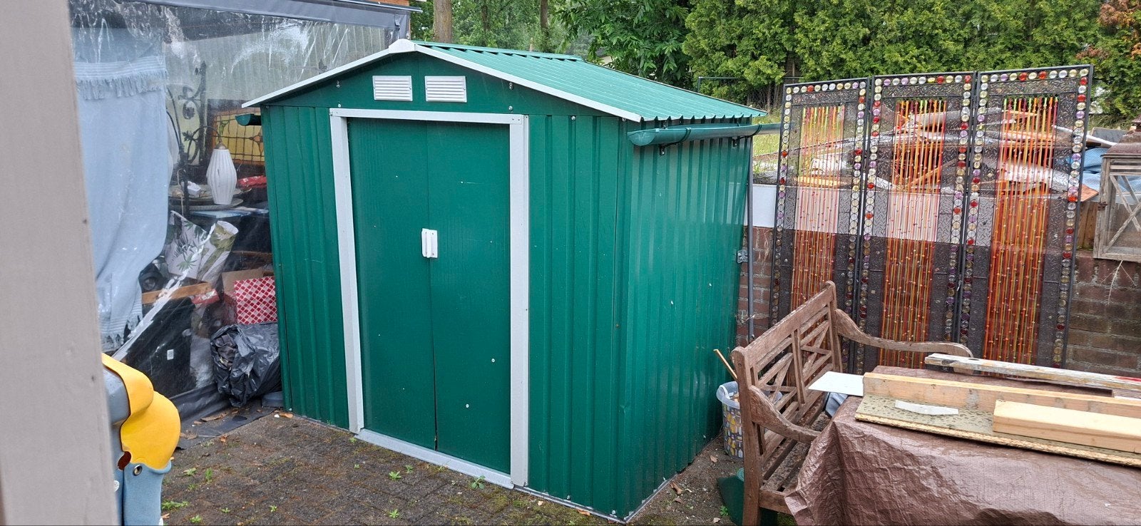 Stalen tuinhuisje, Tuin en Terras, Tuinhuizen, Ophalen of Verzenden, Metaal, Minder dan 250 cm, Zonder ramen