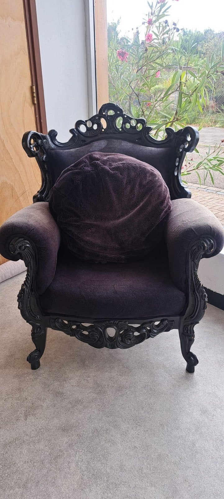 Leuke zwarte fauteuil, gratis afhalen, Ophalen, Gebruikt, 75 tot 100 cm, 50 tot 75 cm