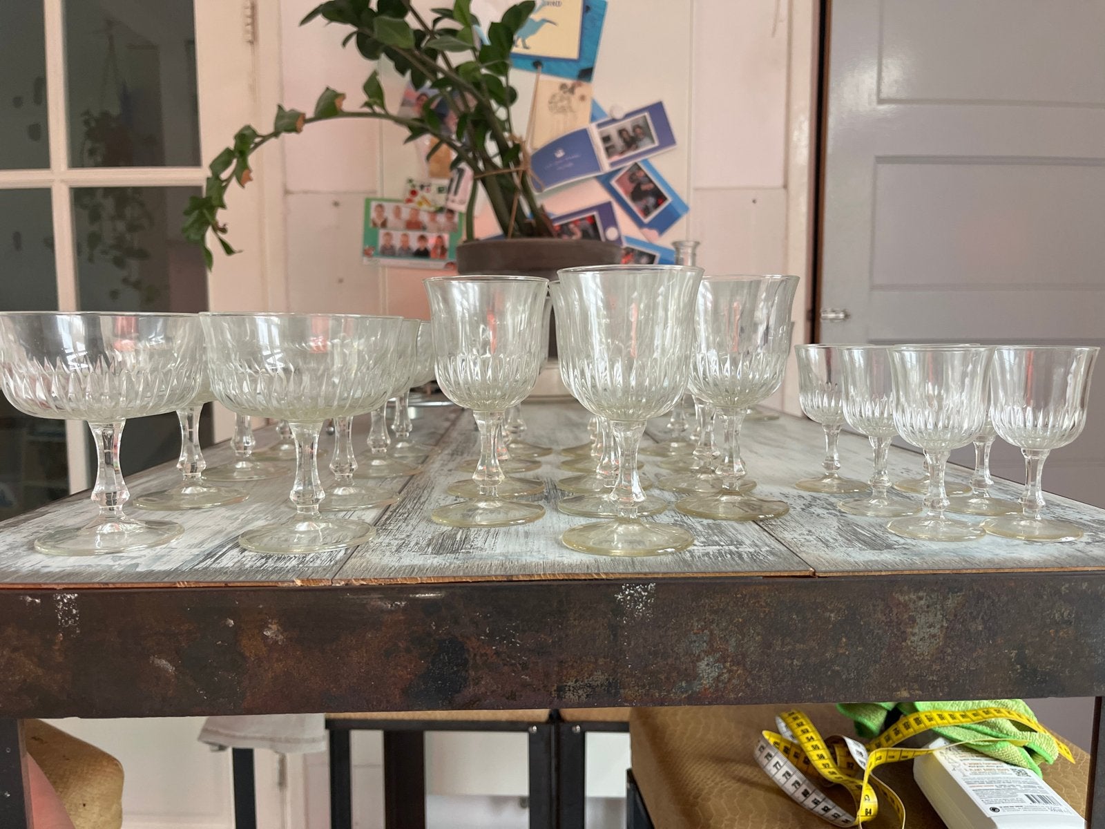 Vintage glazen set: cocktail-, wijn- en likeurglazen, Ophalen