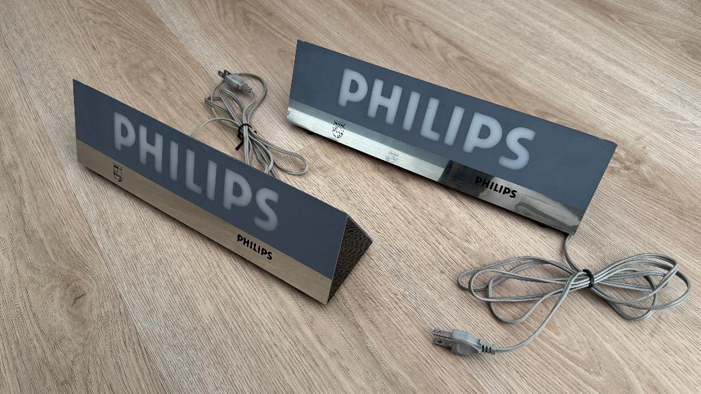 Philips licht reclame, Ophalen of Verzenden, Gebruikt, Reclamebord