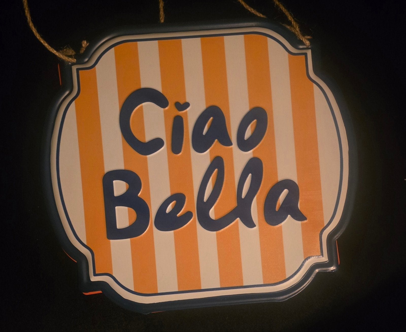 Decoratief 'Ciao Bella' bord, Hout, Overige stijlen, Nieuw, Ophalen of Verzenden