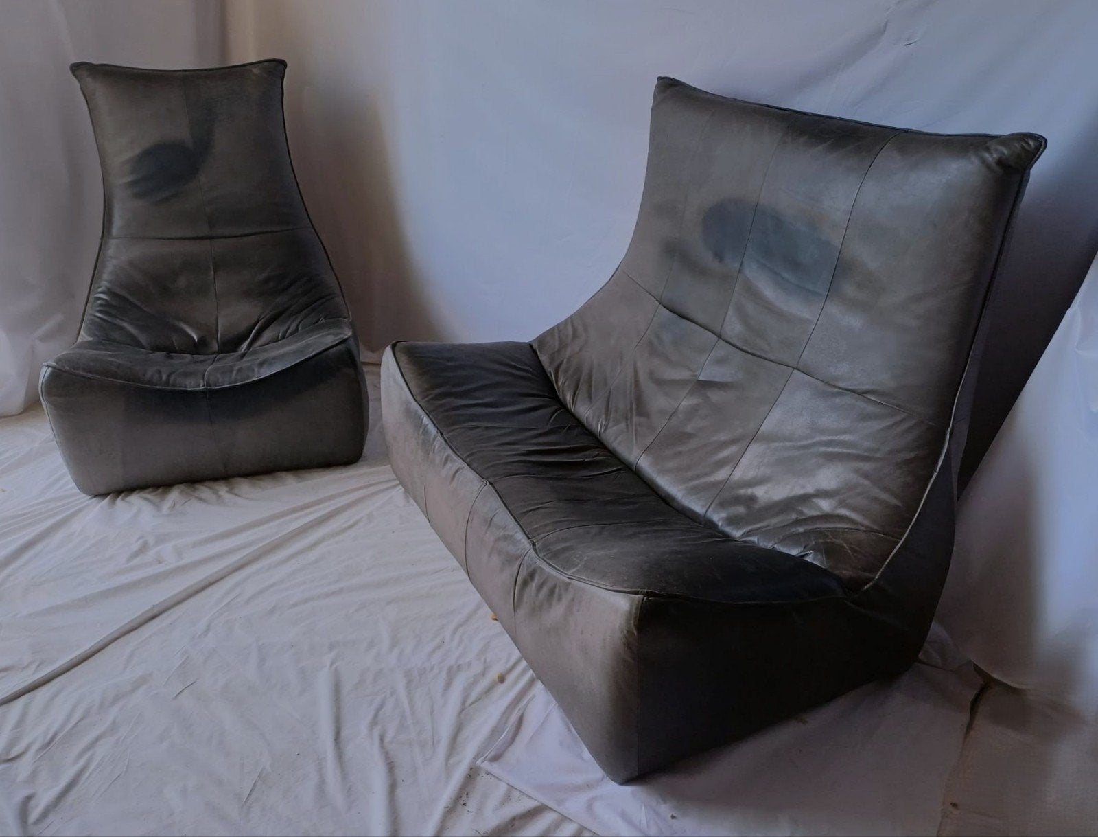 Gerard vd Berg fauteuil set Rock, Huis en Inrichting, Tijdloos design, Gebruikt, Ophalen of Verzenden, Leer