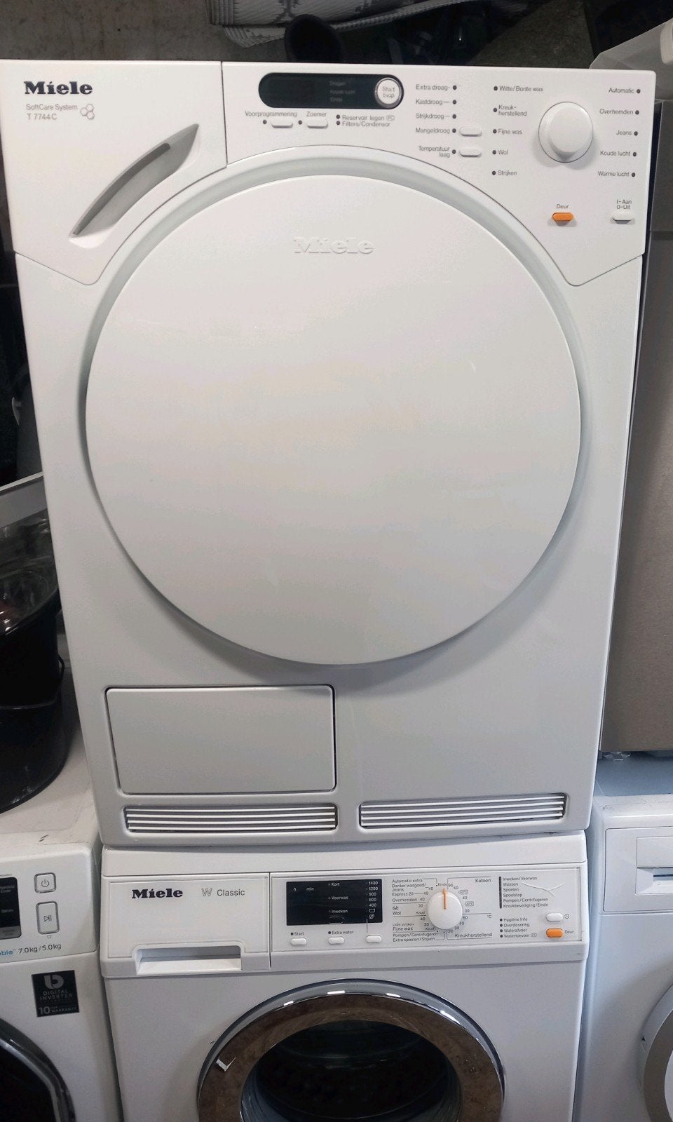 Miele T7744C SoftcareSystem Condensdroger Werkt perfect!, 6 tot 8 kg, Ophalen, Condens, 85 tot 90 cm