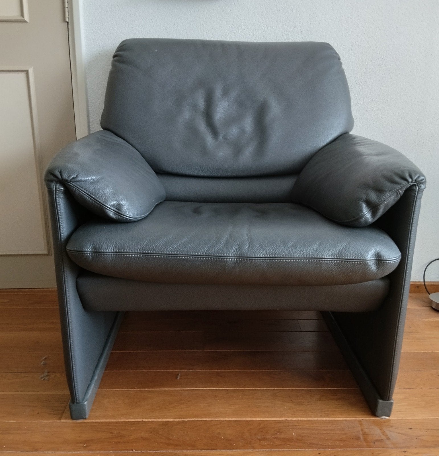 Lederen leren fauteuil, Huis en Inrichting, Ophalen, Minder dan 75 cm, Leer, Zo goed als nieuw