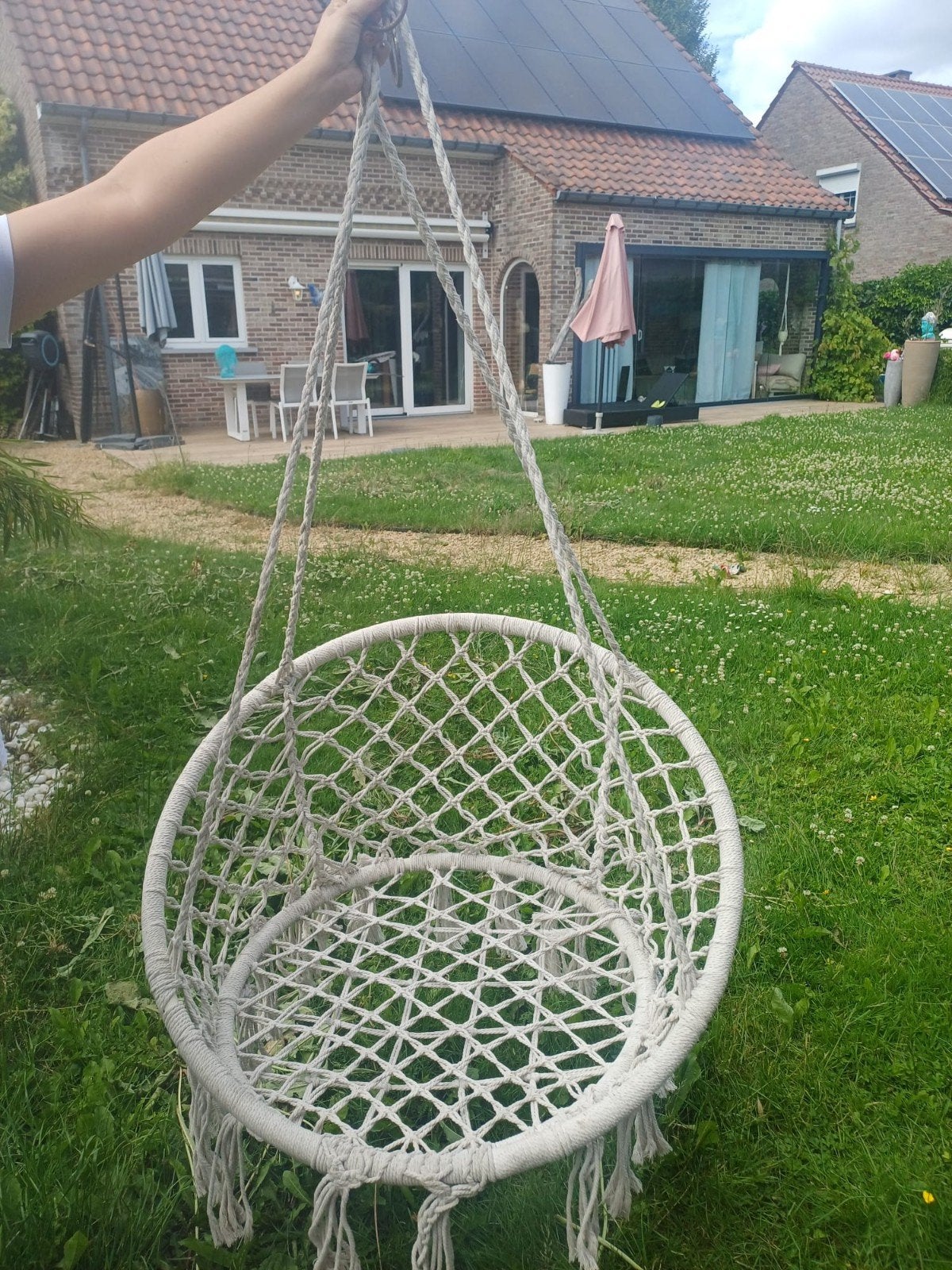 Ibiza stijl hangstoel, Ophalen