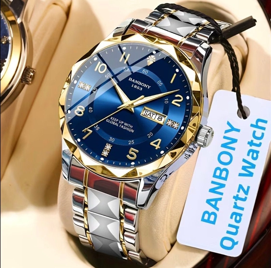 BANBONY Unisex Quartz Horloge - Luxe & Multifunctioneel, Overige merken, Staal, Polshorloge, Nieuw